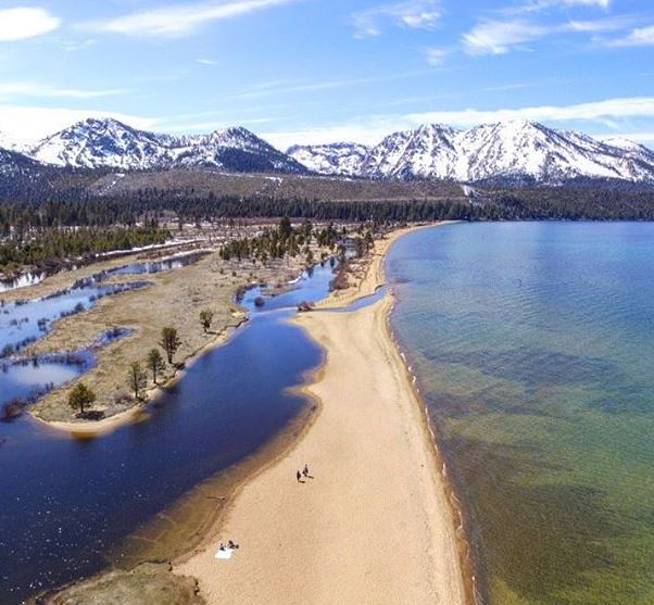 Kive Beach Lake Tahoe Drone