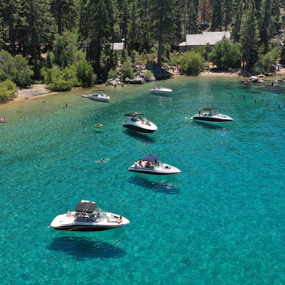 Boat Tahoe | Skunk Harbor Drone Lake Tahoe | Boat Charter Tours